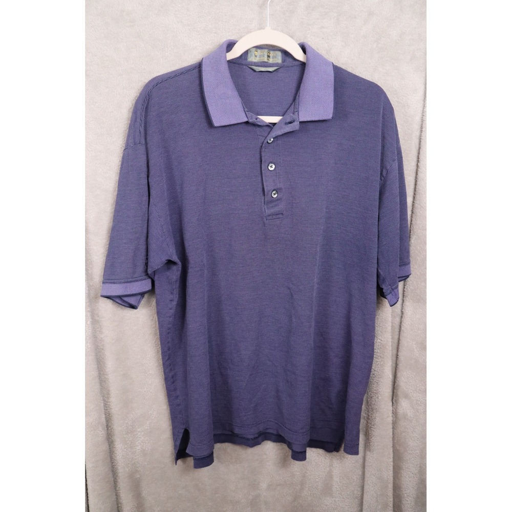 Descente International Collection Purple Mercerized Egyptian Cotton Polo Shirt L